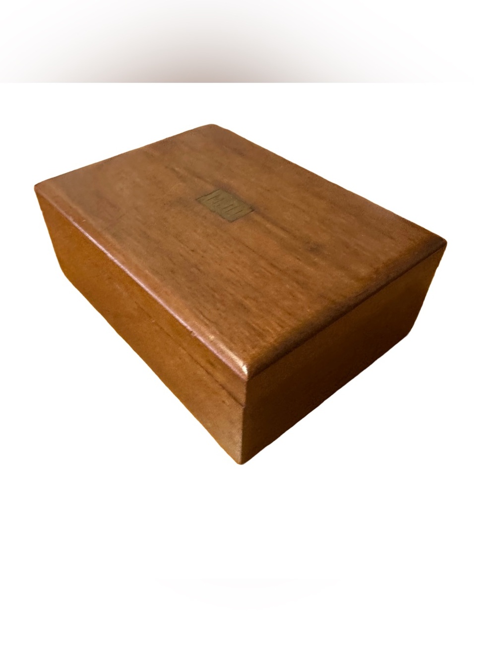 Vintage Decatur Industries Deco Walnut Humidor Wooden Box Monogrammed Metal MJD